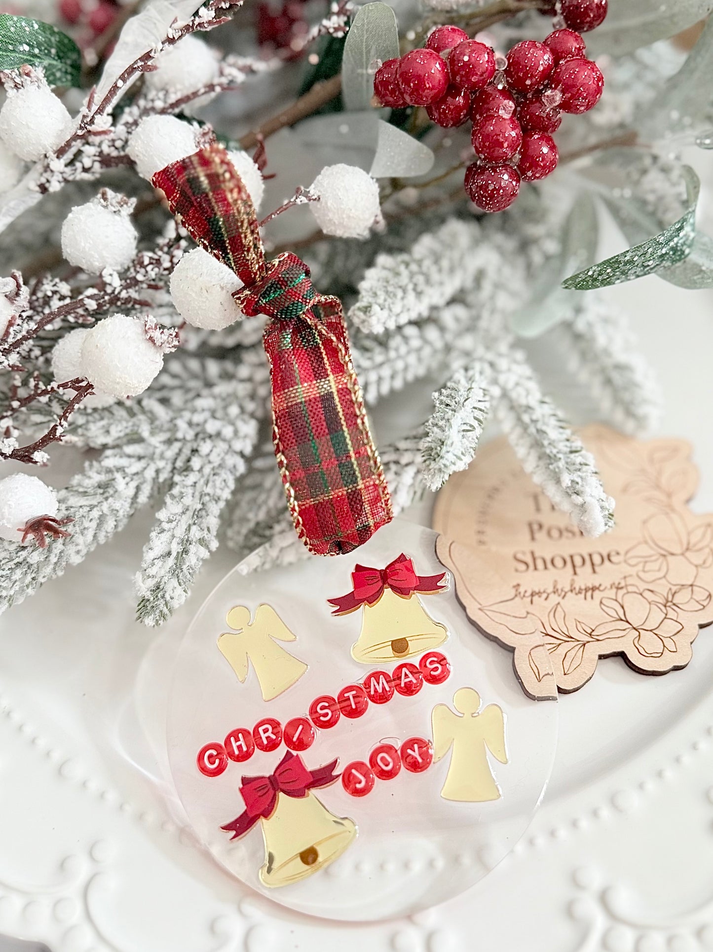 Christmas Joy bells & angels ornament