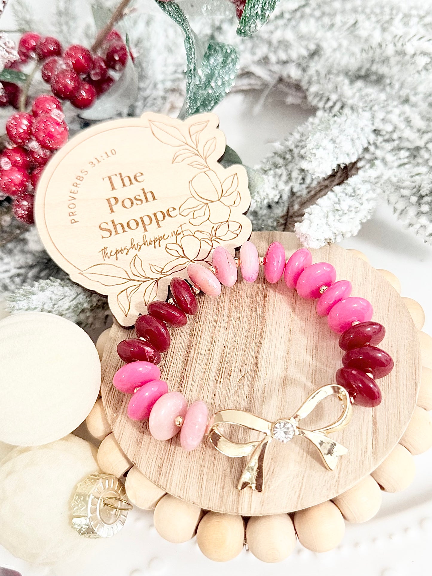 Pink Jolly Bow Bracelet