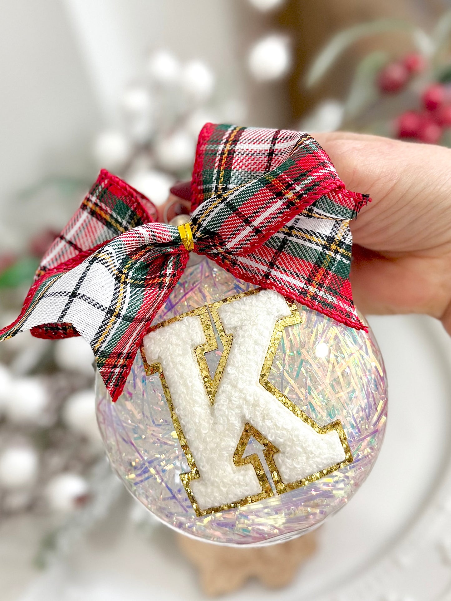 Red Bows Opaque Shimmer Ornament