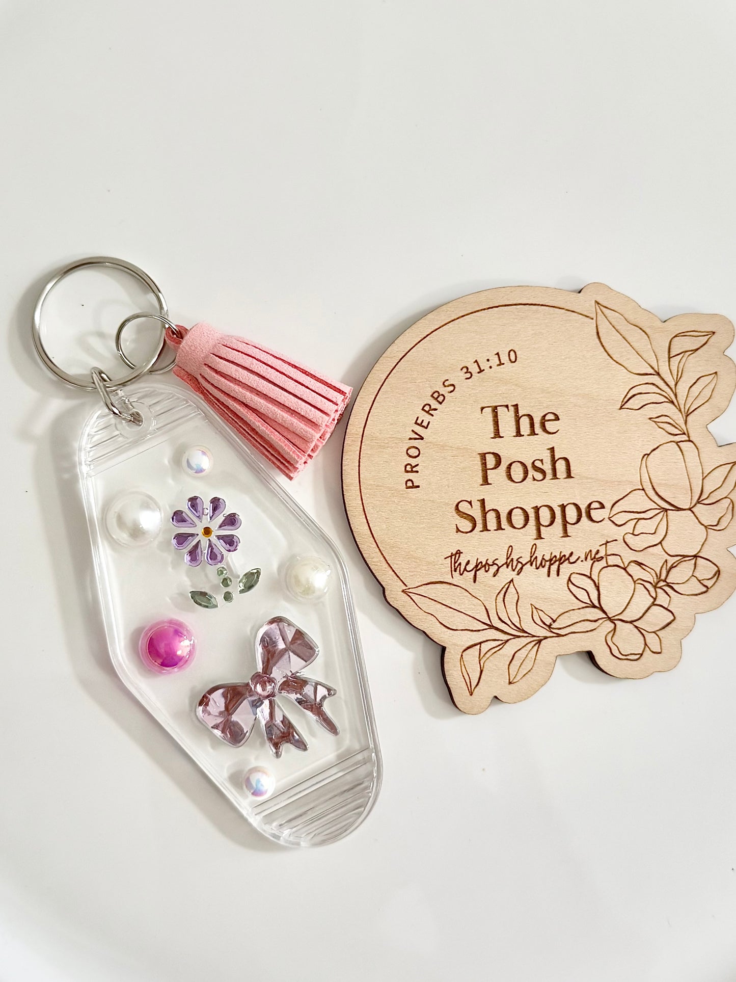 Coquette Flower Bauble Resin Keychain