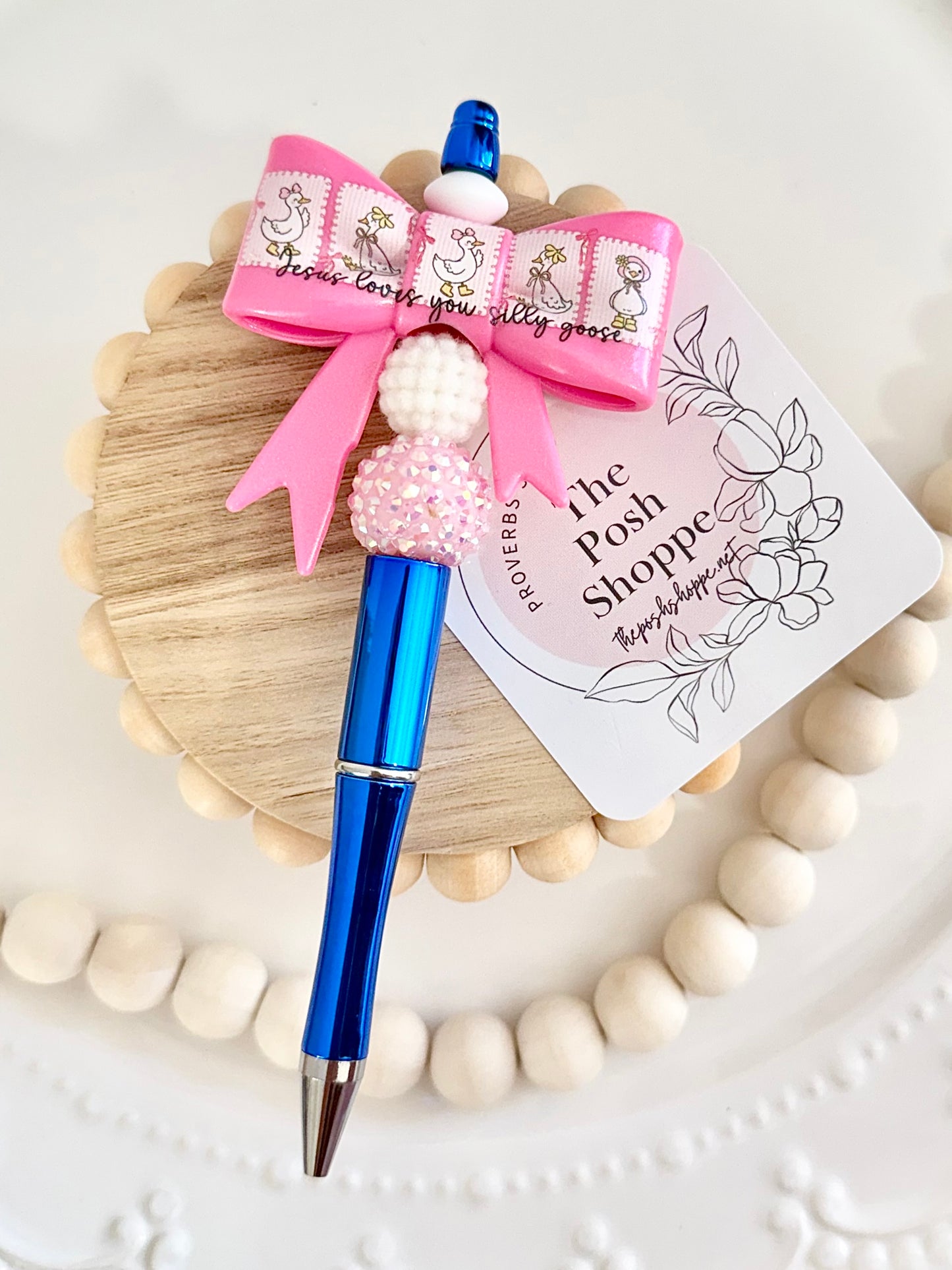 Jesus Loves You Silly Goose Beaded Pen