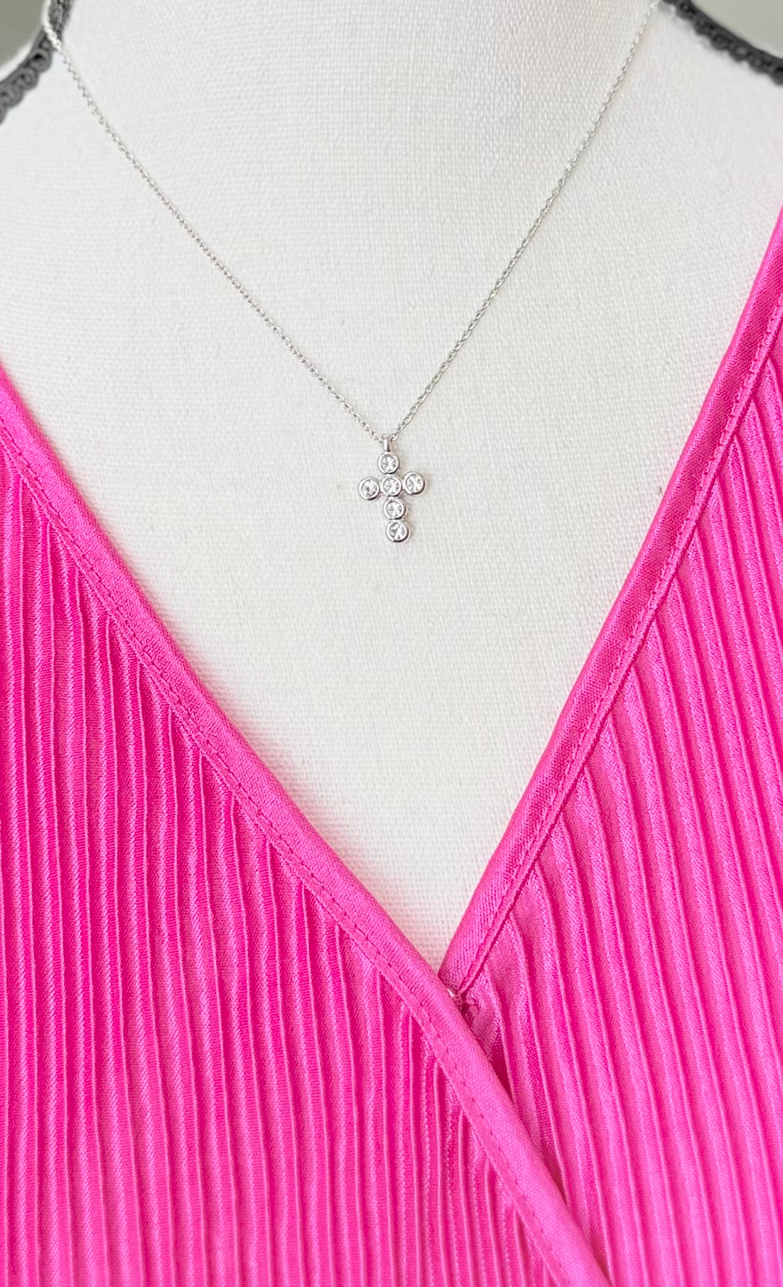 Petite Silver Crystal Necklace