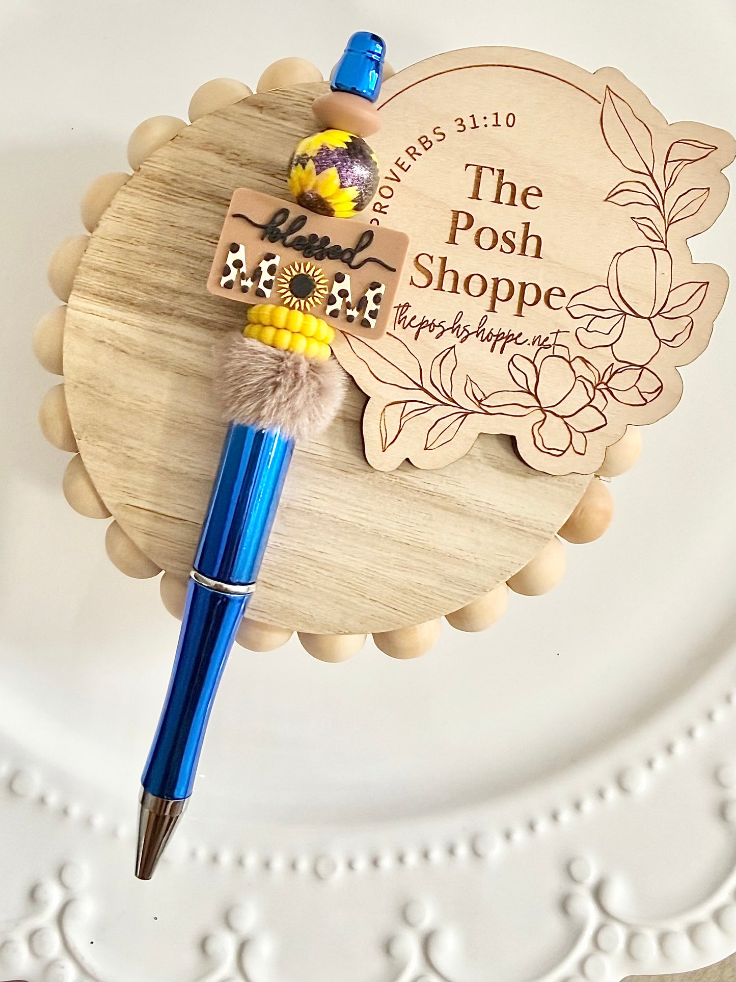 Sunflower Mom Beaded Pen