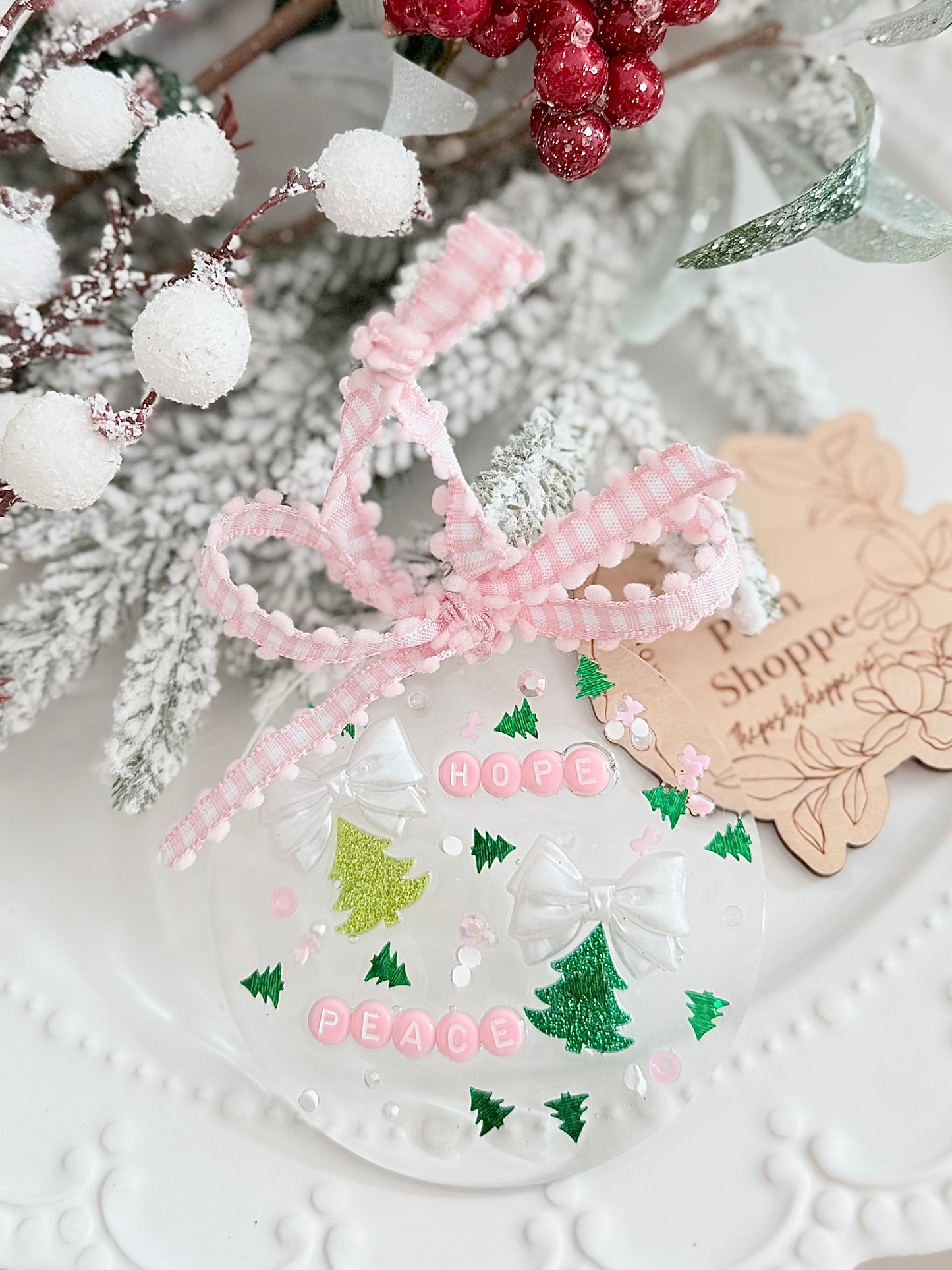 Hope & Peace Christmas tree ornament