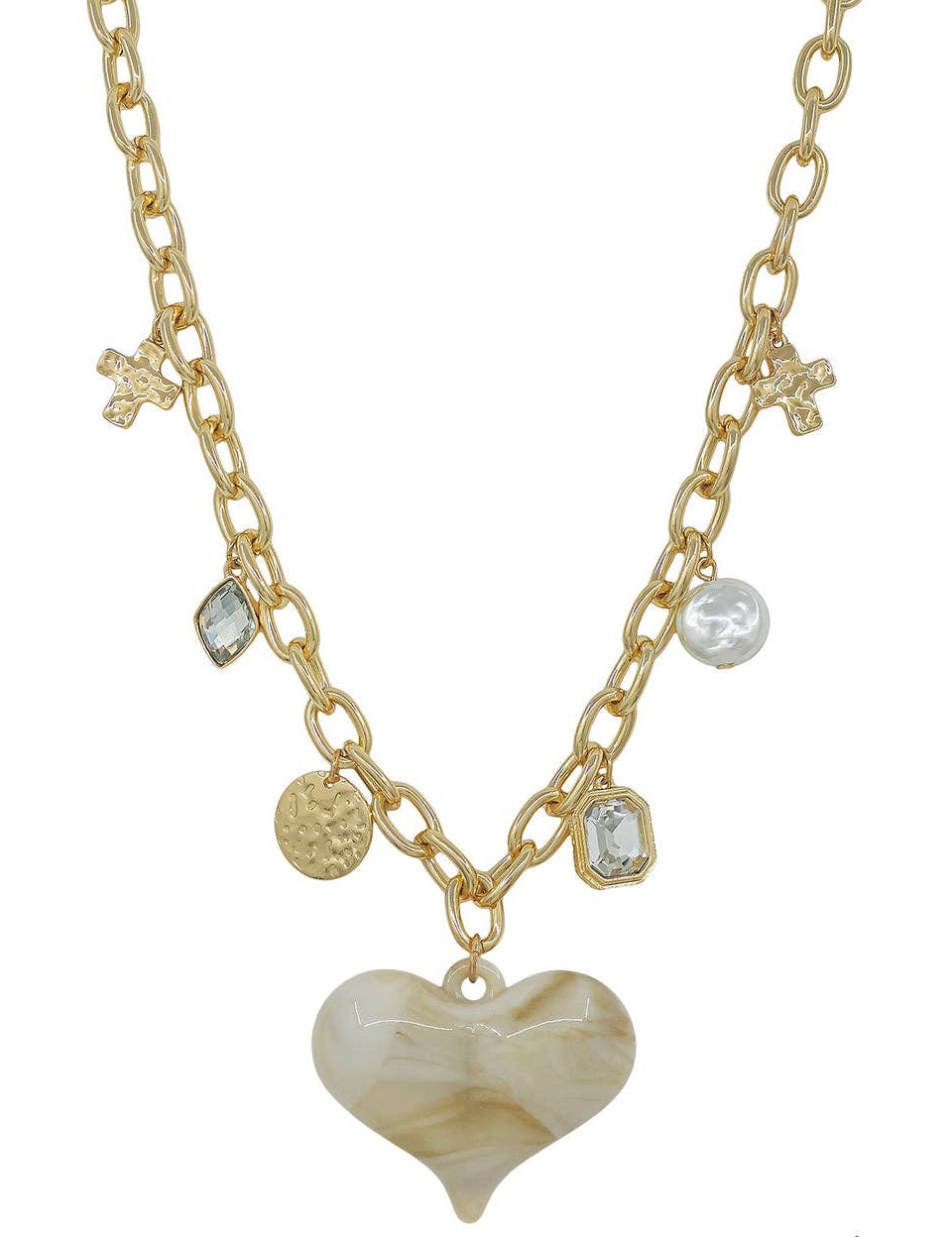 Neutral Grace Charm Heart Necklace