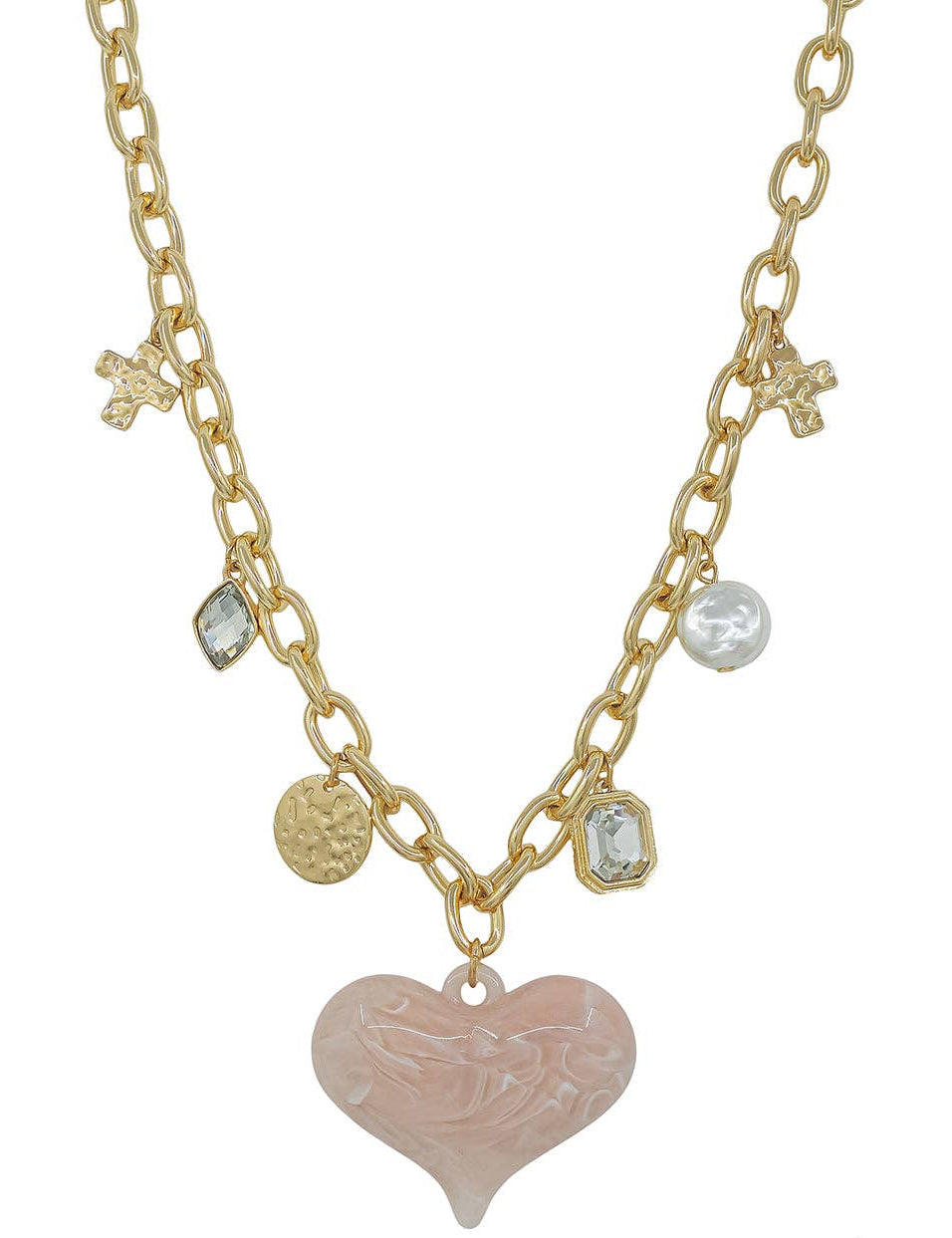 Blush Faith Charm Heart Necklace