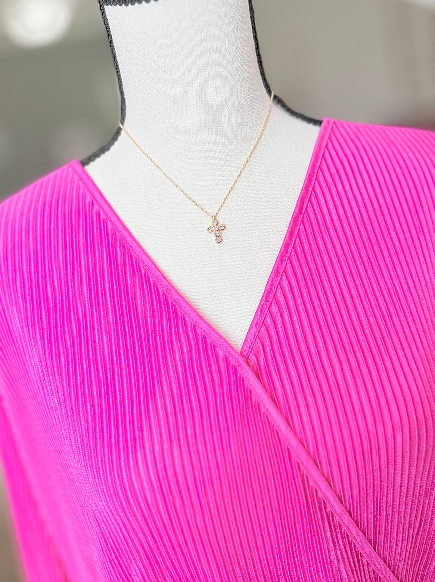 Petite Gold Crystal Cross