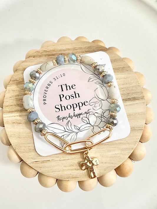Soft Serenity Cross Link Bracelet