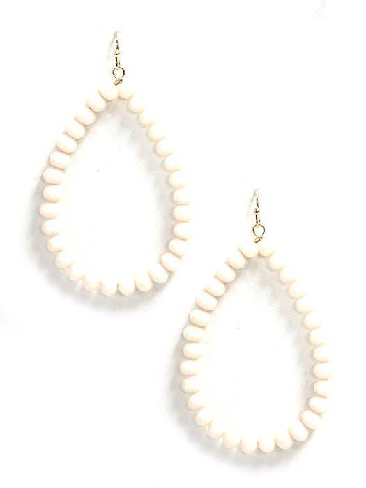 Creamy Grace Teardrop Hoop Earrings