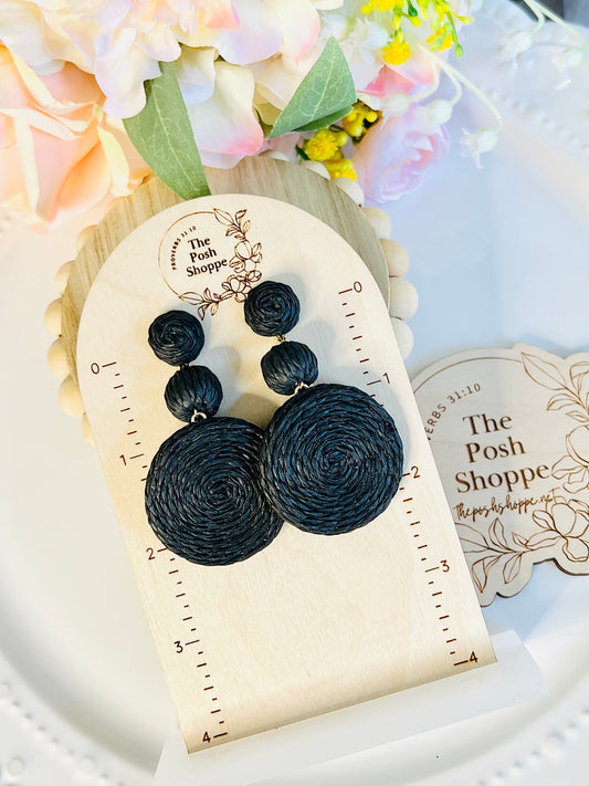 Black Rattan Dangles