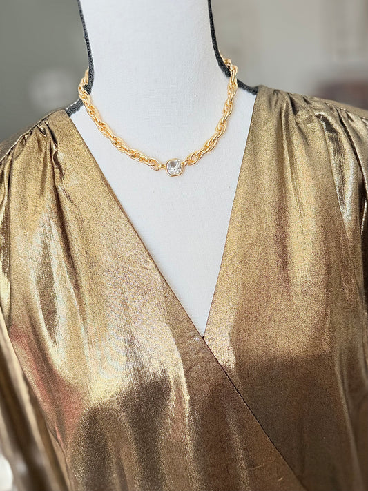 Golden Radiance Holiday Necklace