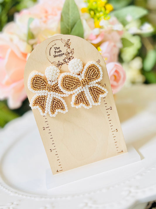 Gold Bow Coquette Earrings