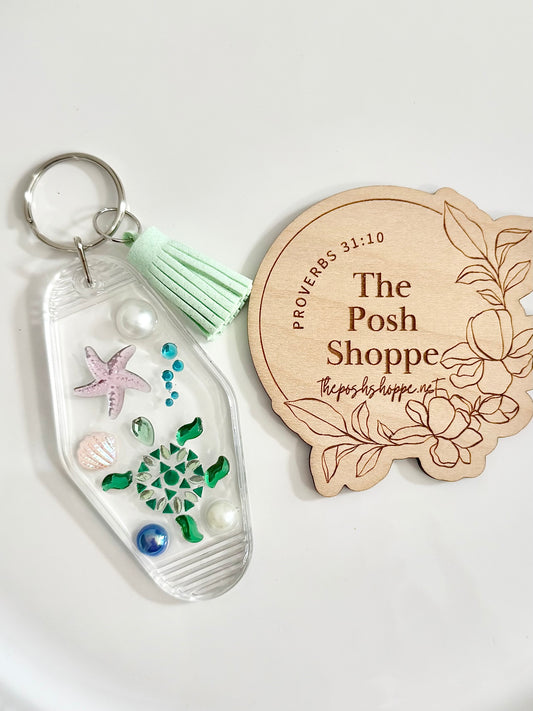 Sea Turtle Bauble Resin Keychain