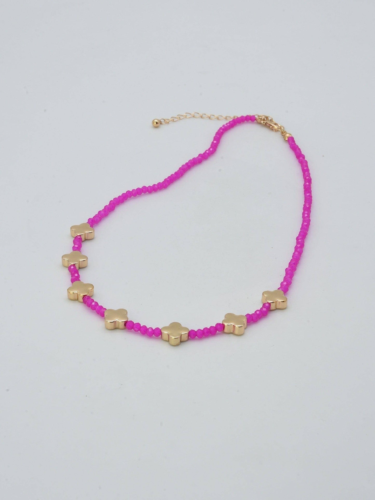 Radiant Pink Cross Glow Necklace