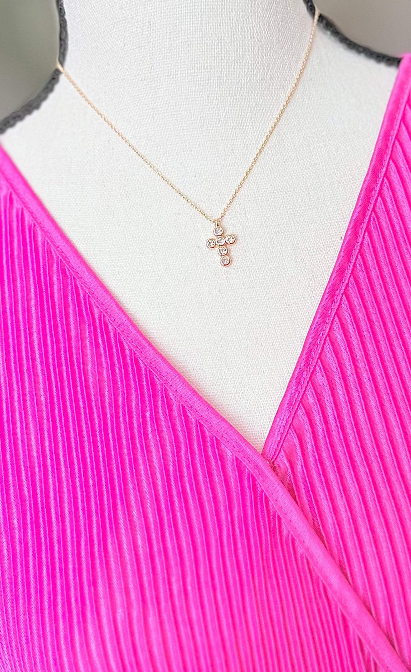 Petite Gold Crystal Cross