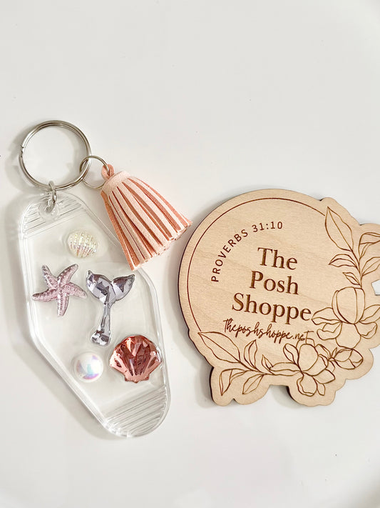 Mermaid Seashell Bauble Resin Keychain