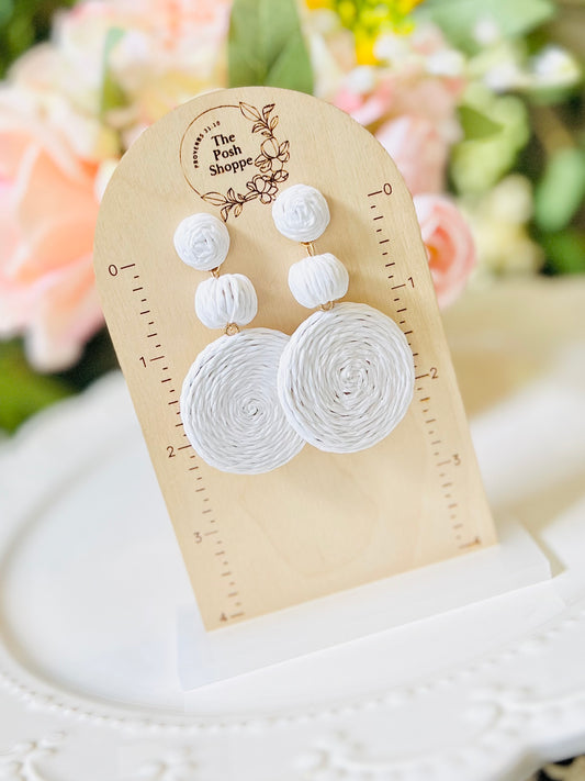 White Raffia Dangles