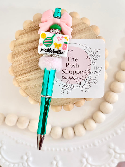 Pickle Ball Beaded Pen