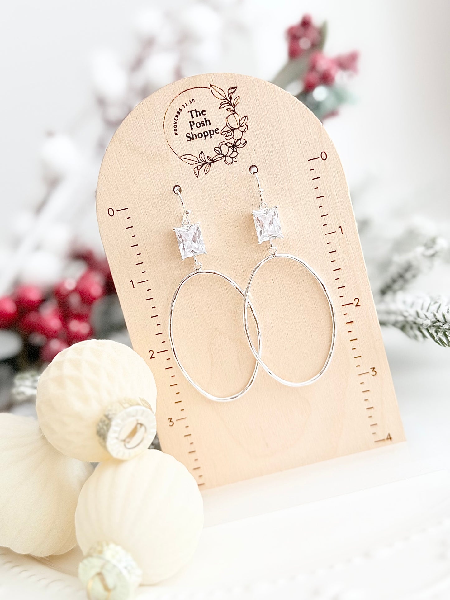 Crystal Shine Hammered Hoops