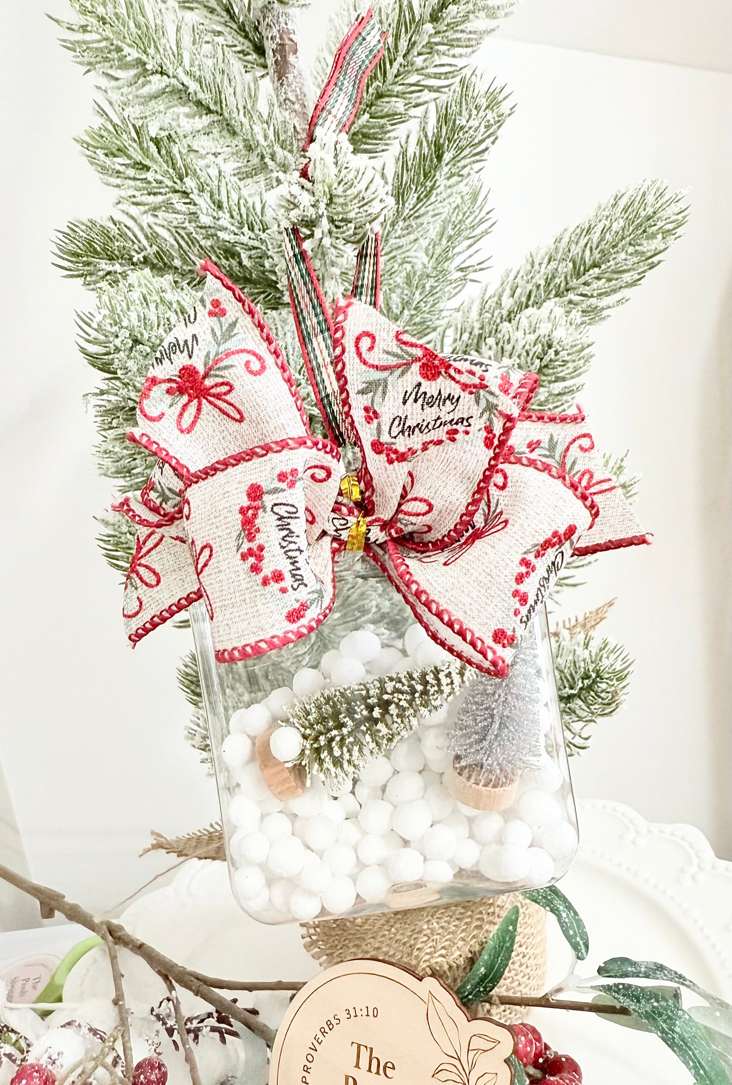 Merry Christmas Snow Jar Ornament - FREE Personalization!
