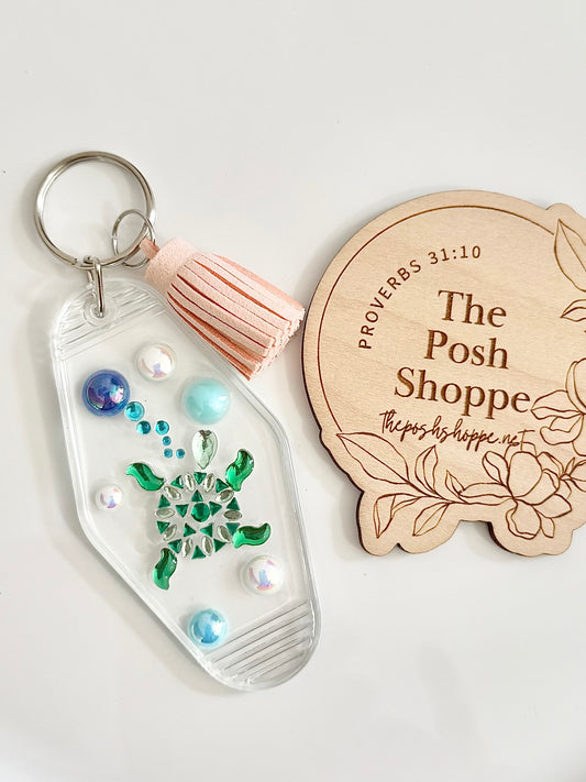 Sea Turtle Bauble Resin Keychain