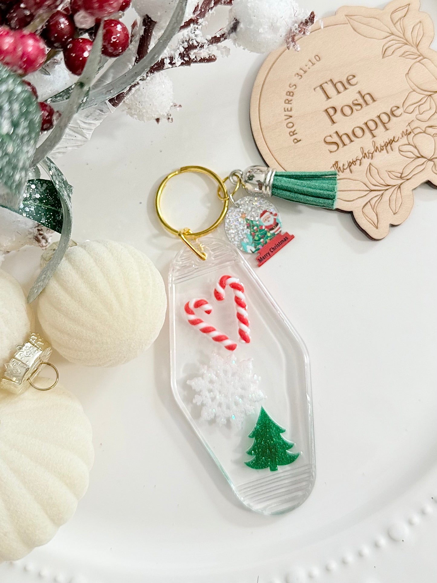 Sweet Candy Cane Keychain