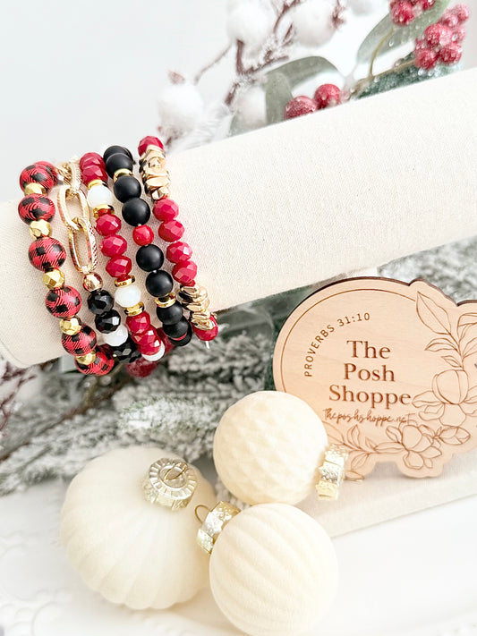 Holiday Cheer Bracelet Stack (Gold Link Edition)