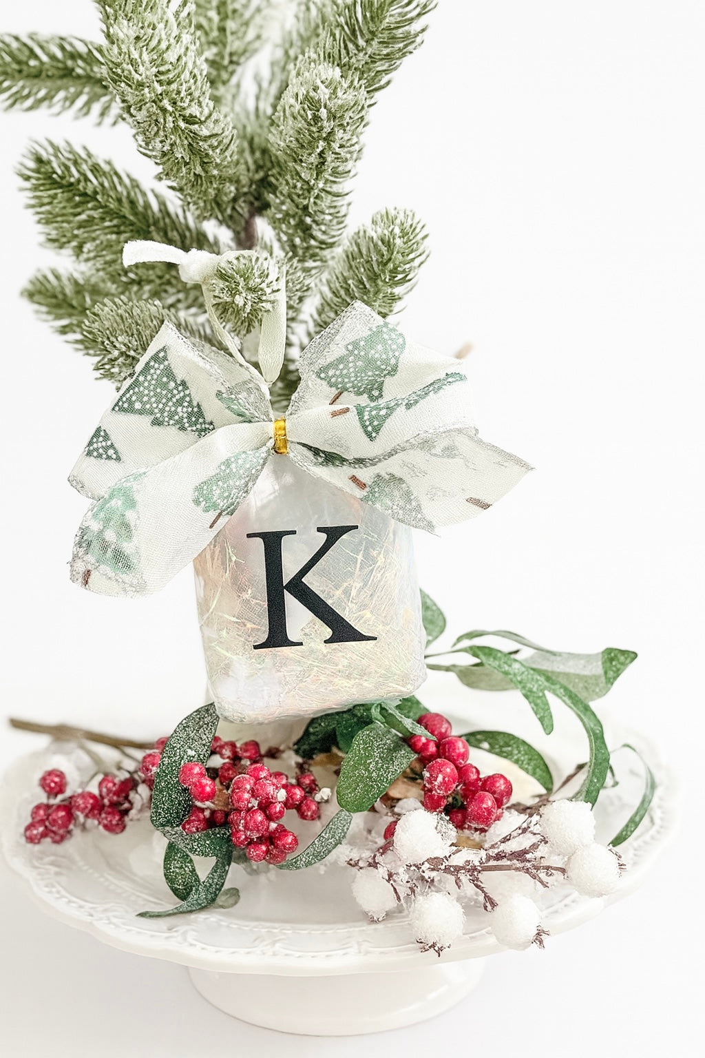 Evergreen Christmas Jar Ornament - FREE Personalization!