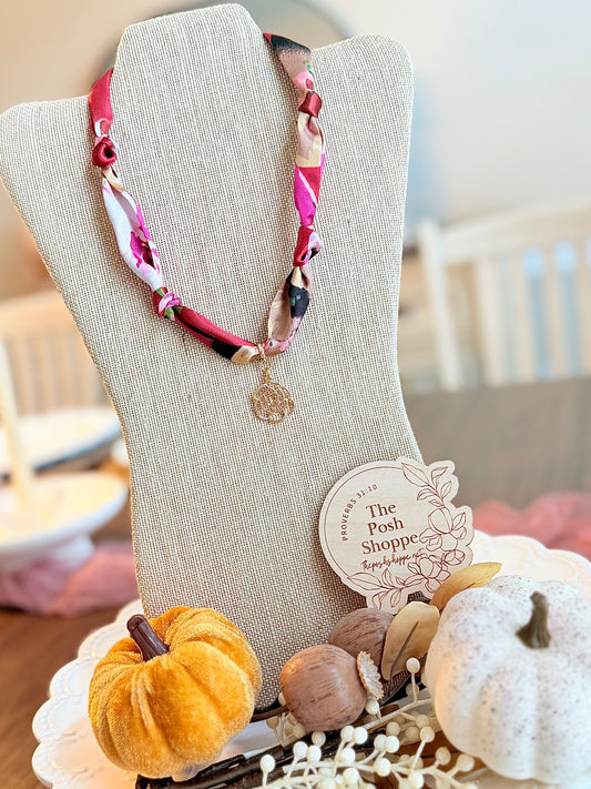 Rosette Scarf Necklace