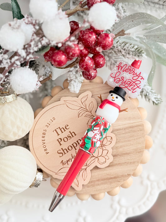 Merry + Bright Snowman Pen