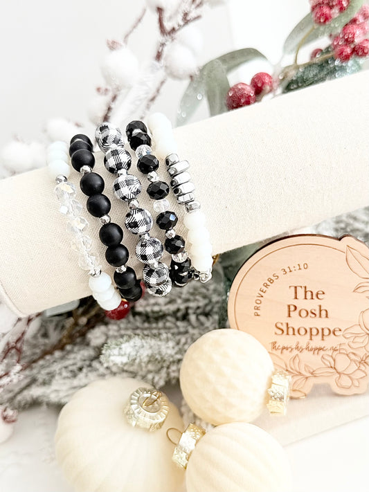 Frosted Noel Bracelet Stack (Silver Edition)