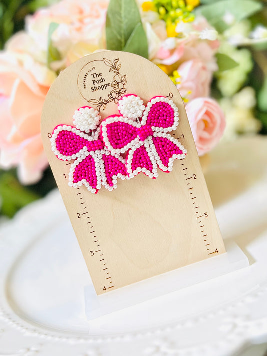 Hot pink Coquette Bow Earrings