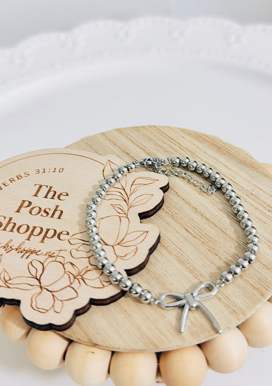 Petite Silver Bow Bracelet