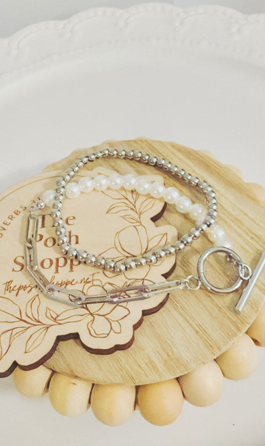 Beaded Toggle Bracelet Set