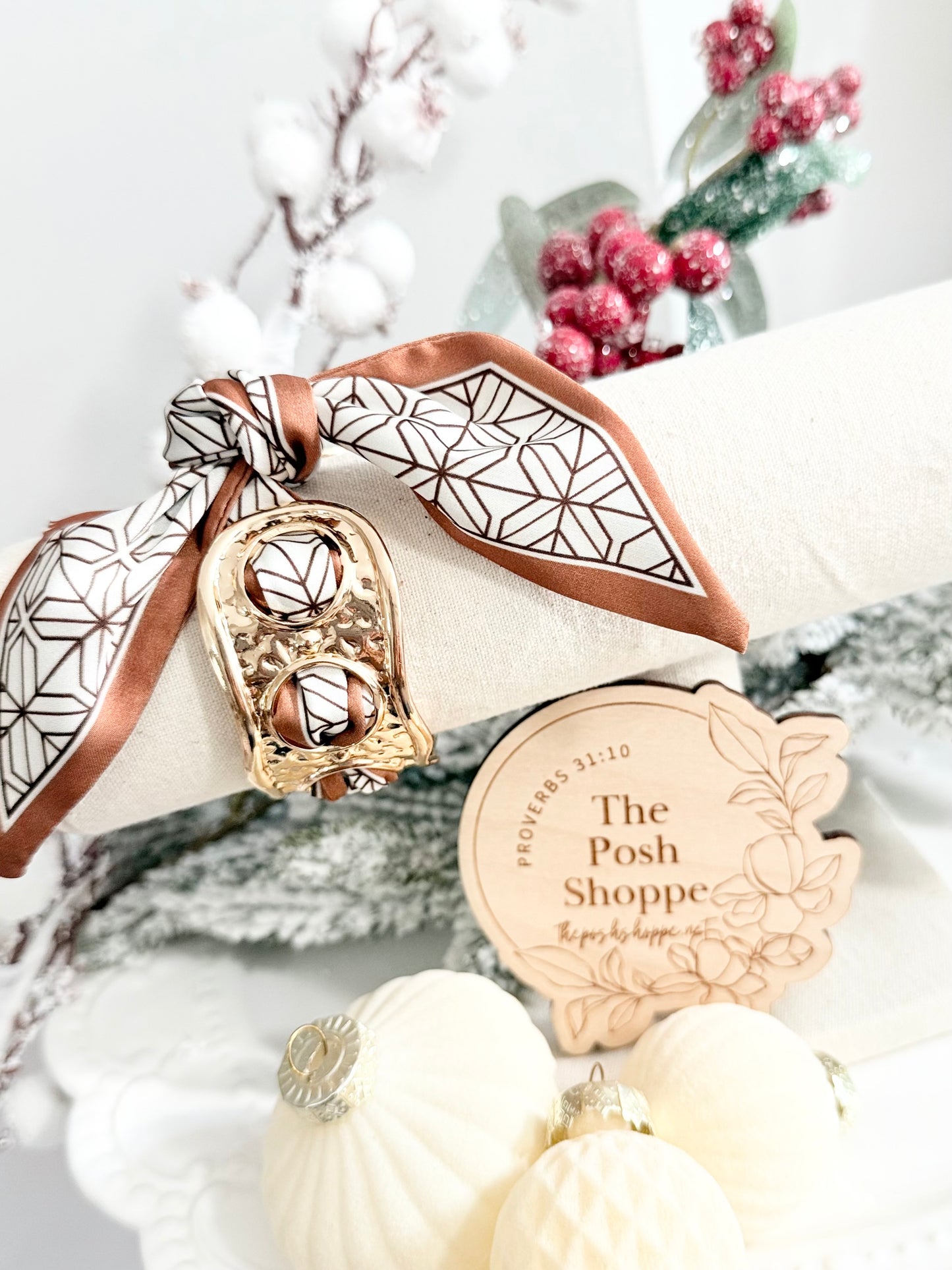 Caramel Snowflake Scarf Bracelet