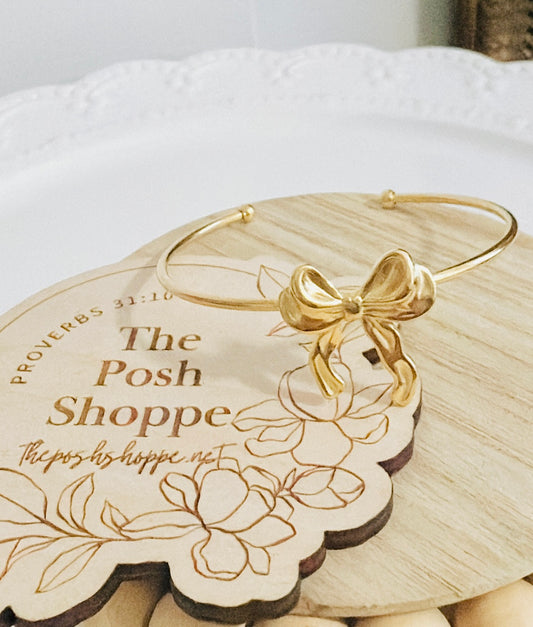 Gold Bow Cuff Bracelet