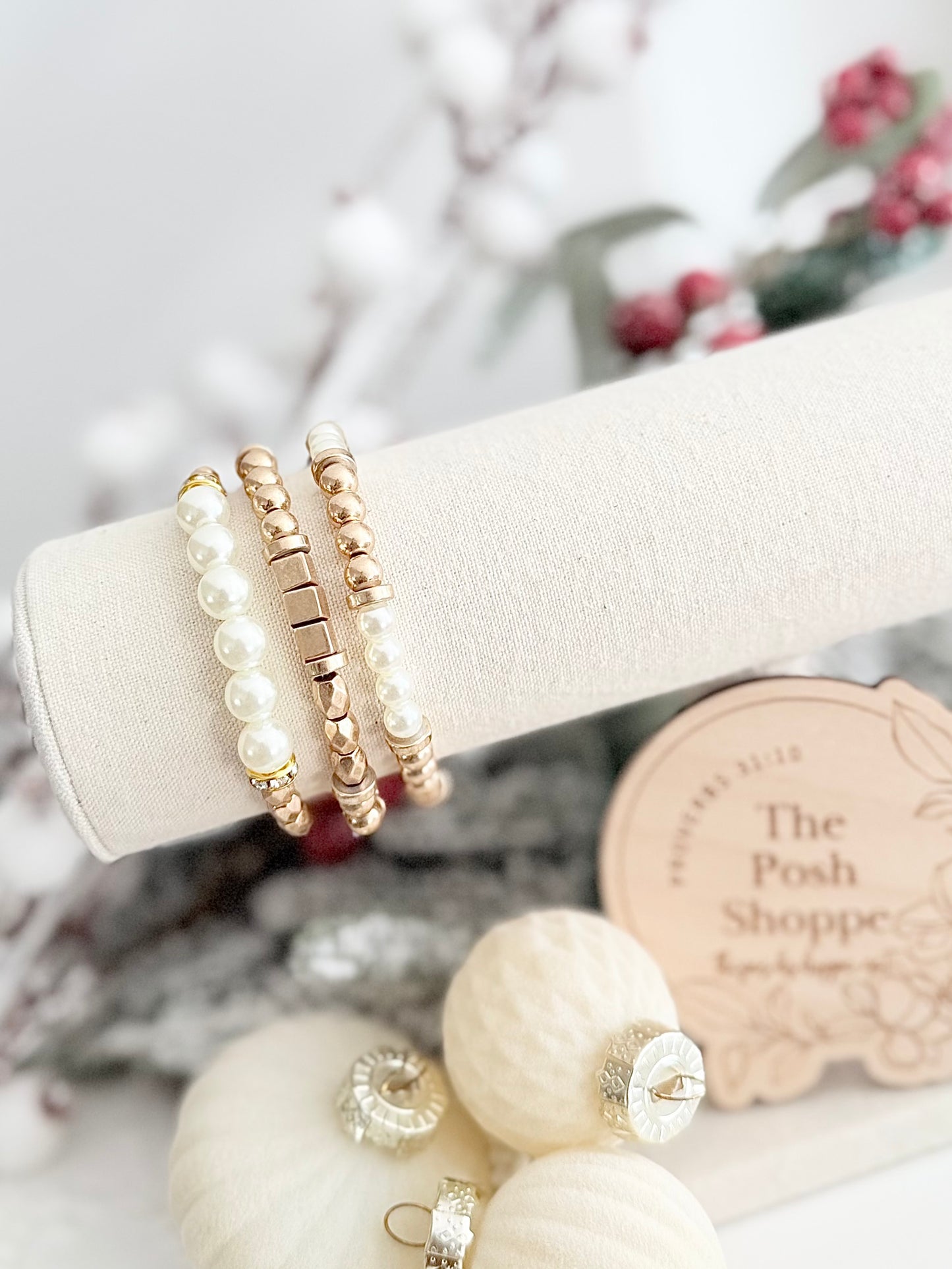 Gold Pearl Trio Stack