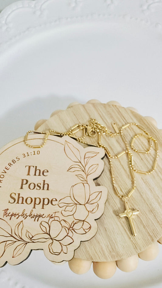 Petite Gold Cross Necklace