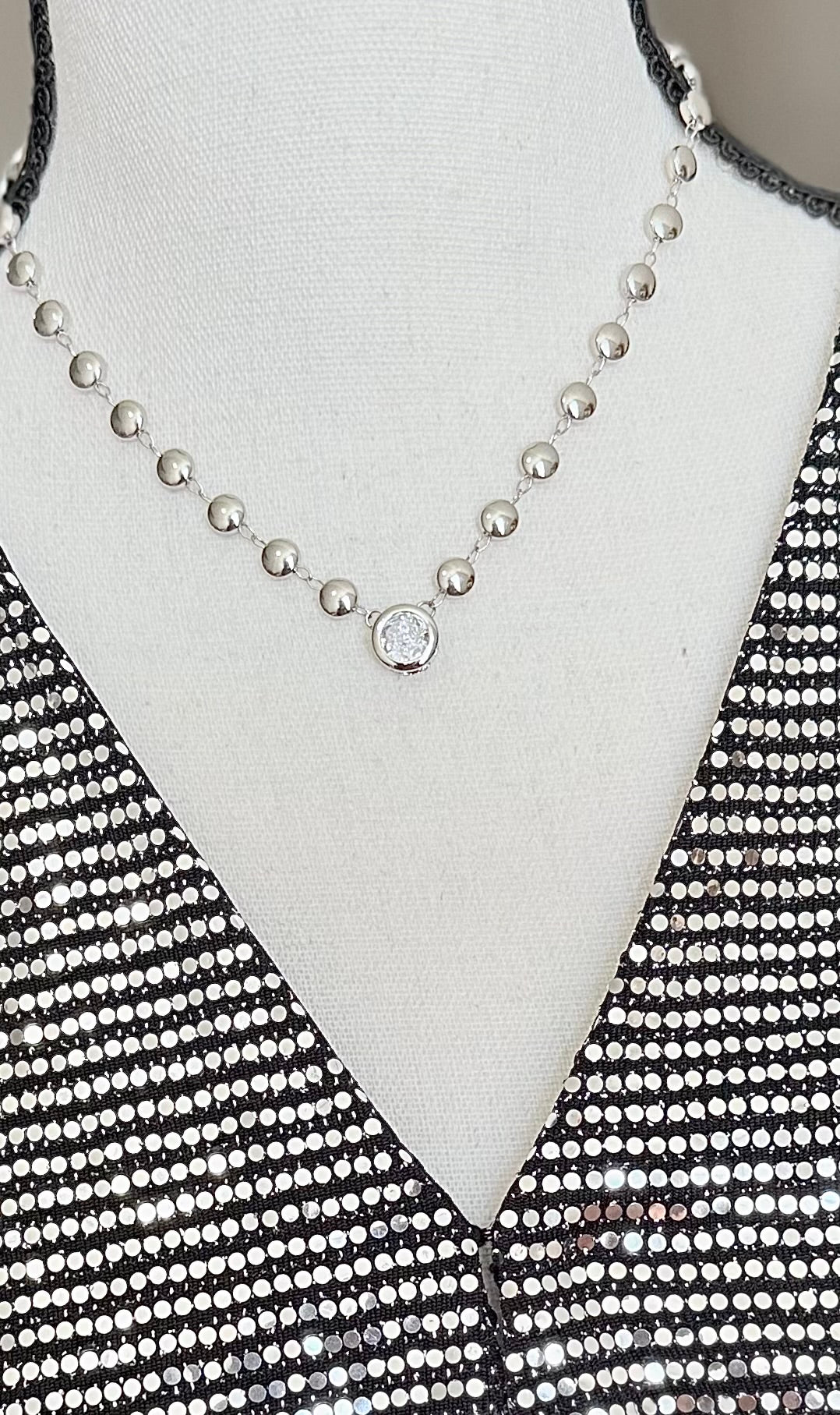 Silver Grace Beaded Necklace