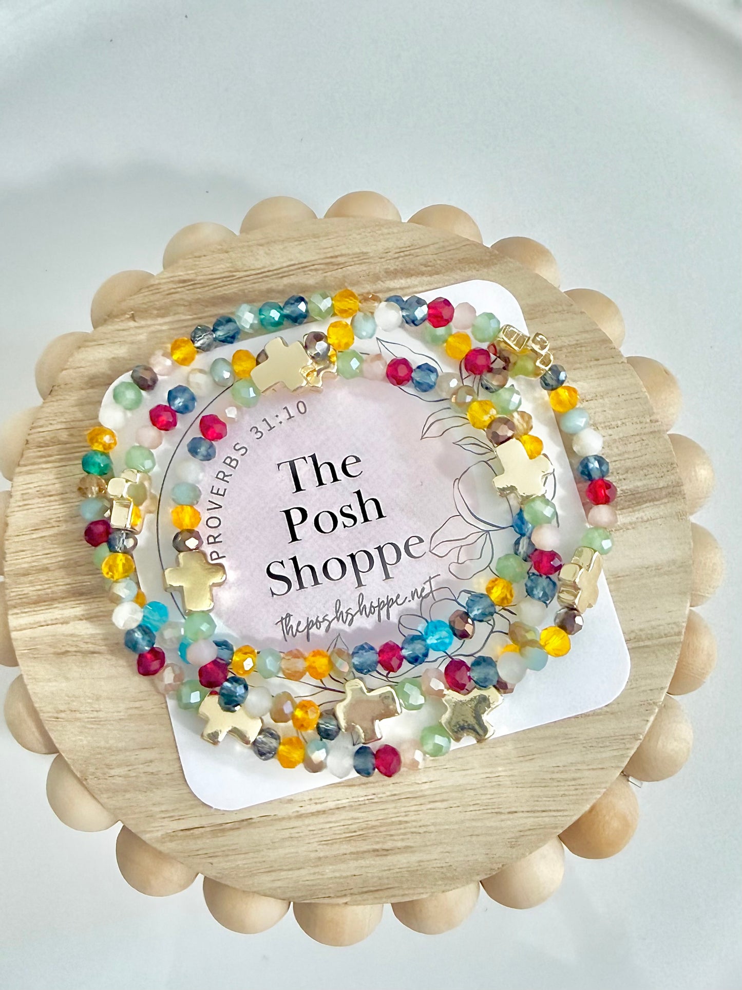 Joyful Faith Multi Cross Bracelet Stack