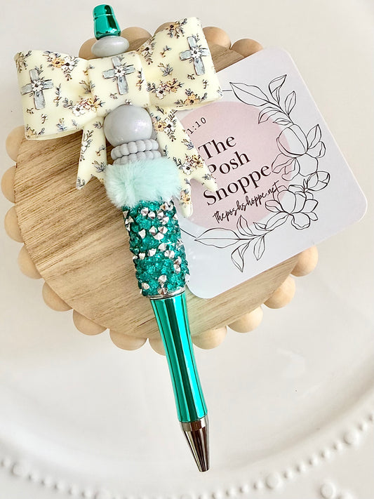 Floral Cross Bow Pen