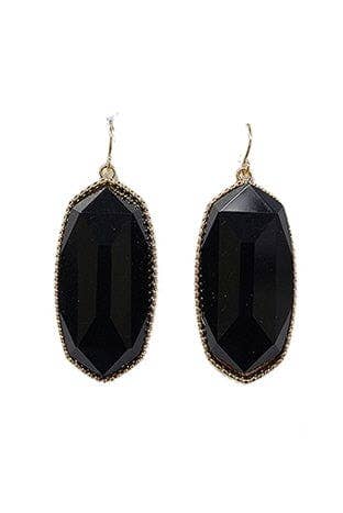 Black Hexagon Drop Earrings