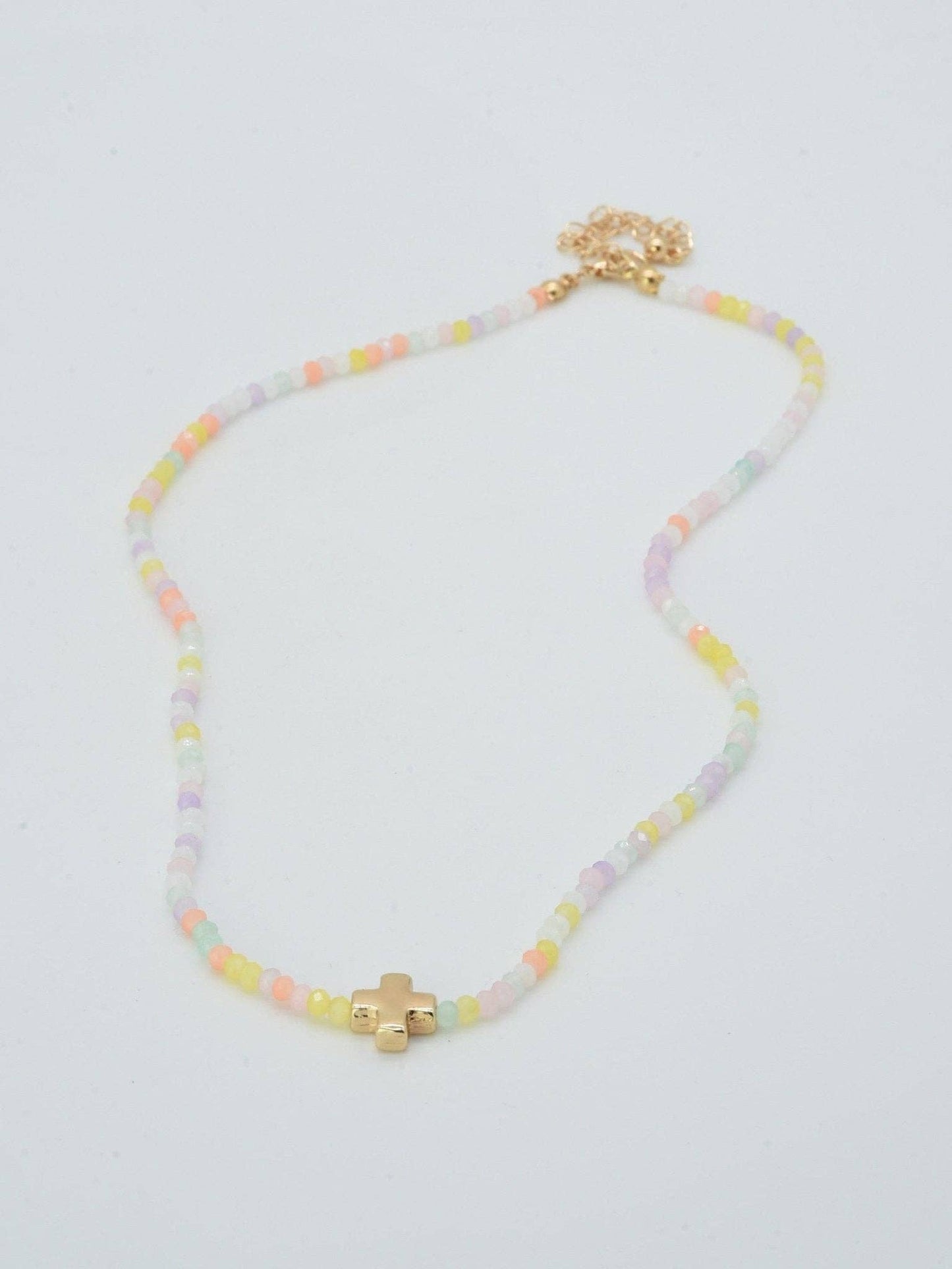 Pastel Promise Cross Necklace