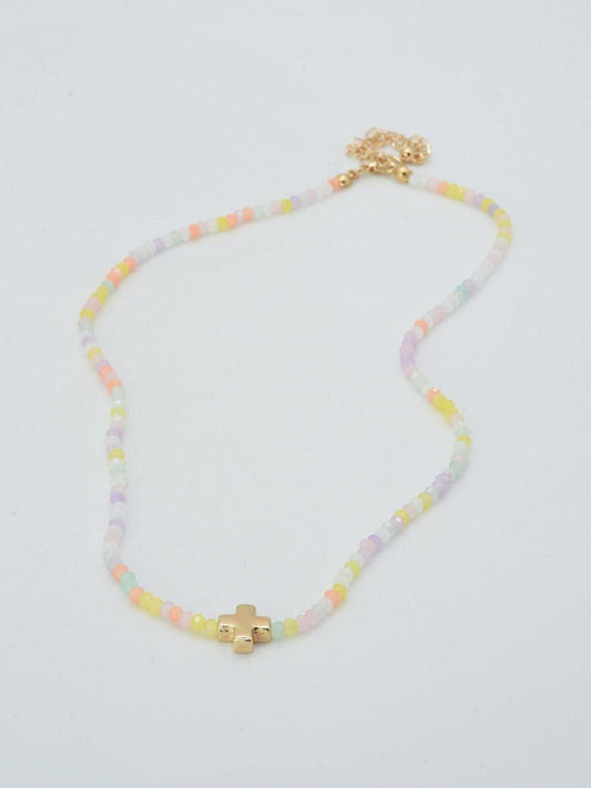 Pastel Promise Cross Necklace